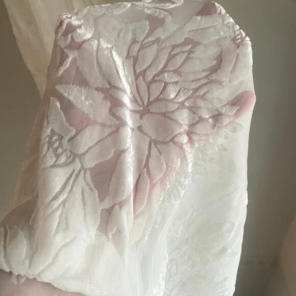 Free People Love All Day Slip Dress Size Small White Black Lace Velvet Burnout - Picture 6 of 9